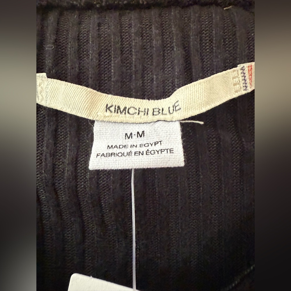 Urban Outfitters Kimchi Blue Black Crop Top with White Lace Detail - Size Small - Picture 4 of 8